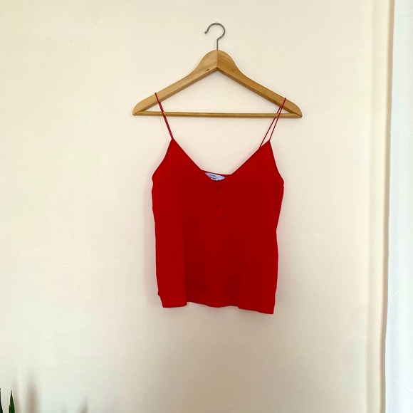 & other stories Silk Camisole Top in Red - Picture 6 of 12